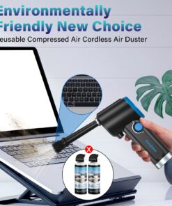 DOROBEEN Compressed Air Duster, Electric Air Duster, Cordless Air Duster, Canned Air Duster for Computer, Keyboard Cleaner, BLDC Motor - Stepless Speed - 6000mAh (Blue) AT07-B 20 713d19T5W1L