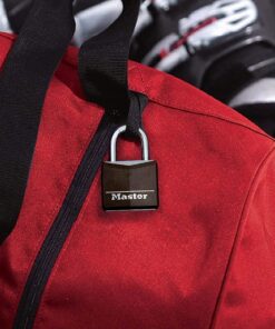 Master Lock Covered Aluminum Padlock with Key, Black, 4 count (Pack of 1) 4 count (Pack of 1) 24 713dLqs020L