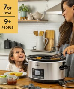 Crock-Pot 7 Quart Portable Programmable Slow Cooker with Timer and Locking Lid, Stainless Steel 42 713doaKxiL