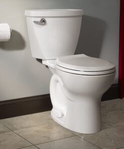 American Standard Cadet 3 Right Height Round Front Flowise Two-Piece High Efficiency Toilet with 12-Inch Rough-In, White White 8 713eik14DvL