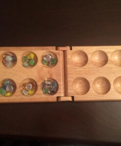 Melissa Wood Folding Mancala Board Game, 17.5 Inch Set 11 713gs4W7weL