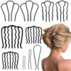 10 Pieces Hair Side Combs Hair Fork Clip U Shaped French Twist Comb Vintage Hair Stick for Updo Bun, Teeth Hair Pin Messy Bun Maker Hair Accessories for Women and Girls 61 713hMSRk61L