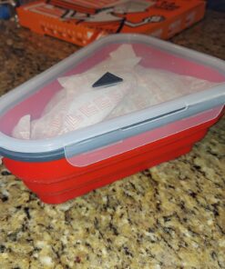 The Perfect Pizza Pack™ - Reusable Pizza Storage Container with 5 Microwavable Serving Trays - BPA-Free Adjustable Pizza Slice Container to Organize & Save Space, Red 1 Pack 35 713i0Sl7DTL