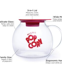 Ecolution Micro-Pop Popper, Glass Microwave Popcorn Maker with Dual Function Lid, 3 Qt 16 713i1Vg1atL