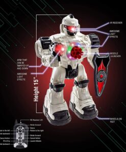 Alternative view of WolVolk 10 Channel Remote Control Robot Police Toy with Flashing Lights and Sounds, Great Action Toy for Boys