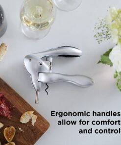Rabbit Original Lever Corkscrew Wine Opener with Foil Cutter and Extra Spiral (Silver) Silver 9 713l5SigaJL