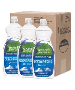 Seventh Generation Natural Dish Liquid, Fragrance Free, 25 Fl Oz, (Pack of 3) 25 Ounce (Pack of 3) 13 713nwUHHLVL