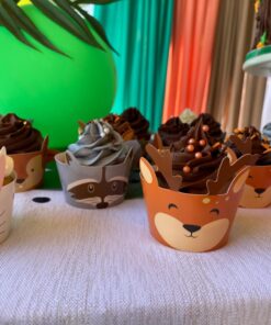 Woodland Baby Shower Cupcake Wrappers- Set of 24 Woodland Creatures 33 713ooKbnEGL