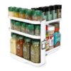 Cabinet Caddy SNAP! Sliding Spice Rack Organizer for Cabinet, Just Pull & Rotate, 3 Snap-In Shelves Adjust for 5 Levels of Storage, Magnetic Modular Design, Non-Skid Base, 8.9”H x 6.1”W x 10.8”D
