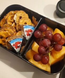 GRUB2GO Premium Bento Lunch Box (Large 68 Oz Capacity) | 2023 Exclusive, 70% Bigger | Includes Bamboo Chopping Board Lid, Carry Bag, 2 Dividers, Utensils, Sauce Container Premium 2021 Model: Executive Black (68 OZ) 58 713pPAdplaL