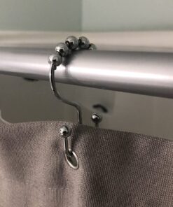 Utopia Bedding Shower Curtain Hooks Rings, Rust-Resistant Metal Double Roller Glide Shower Hooks for Bathroom Shower Rods Curtains, Set of 12 - Chrome 38 713poC4i1RL