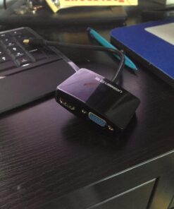 UGREEN Mini DisplayPort to HDMI VGA Adapter, 4K Thunderbolt 2 Adapter 2 in 1 Mini DP Converter Compatible with MacBook Pro MacBook Air iMac Surface Pro 1 2 3 4 6 Surface Laptop 2 ThinkPad X1, Black 23 713prHE73L