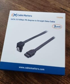 Cable Matters 3-Pack 90 Degree Right Angle SATA Cable 18 Inches (6.0 Gbps SATA III Cable , SATA SSD Cable, SATA 3 Cables) Black 42 713qst8AhVL