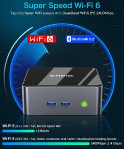 GMKtec Mini PC Windows 11 Pro Intel Core i7-11390H (Turbo 5.0 GHz) 32GB DDR4 1TB SSD Desktop Mini Computers WiFi 6, BT 5.2, DP, HDMI, RJ45 2.5G, USB3.2, Black 18 713rUjDi8EL