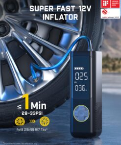 Alternative view of Fanttik X8 APEX™ Tire Inflator Portable Air Compressor, 2X Faster Inflation, 150PSI Cordless with LCD Dual Screen, Suitable for MPV, Cars, E-Bikes, Motorcycles, For Up to 26.3 Inch Tires Black Standard Package