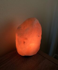 Windsor Seasons Hand Crafted Natural Large 9-Inch Crystal Himalayan Salt Lamp with Neem Wood Base, 6-Feet Cord, Dimmer Switch and Bulb 39 713s28yEHL