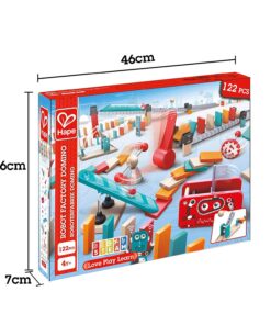 Hape Robot Factory Domino | Double -Sided Wooden Ball Domino Set, Educational Game for Kids 16 713snLwoRL