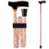 DMI Designer Folding Cane, Walking Cane, Foldable Cane for Men, Walking Cane for Women, Canes for Seniors, Adjustable Cane, Ergonomic Wood Handle Cane, Supports up to 250 Pounds, Floral 22 713t5ikjDVL