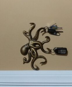 Zeckos Swimming Octopus Antique Bronze Finish Decorative Wall Hook 30 713tk2e1TGL