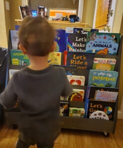 ECR4Kids Double-Sided Mobile Book Display, Classroom Bookshelf, Grey Wash 33 713tlNYh5L