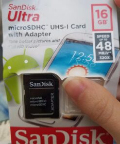SanDisk Ultra 16GB Ultra Micro SDHC UHS-I/Class 10 Card with Adapter (SDSQUNC-016G-GN6MA) 13 713tskdqhAL
