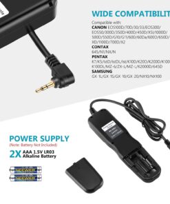 Neewer LCD Timer Shutter Release Remote Control for Canon 700D/T5i, 650D/T4i, 550D/T2i, 500D/T1i, 350D/XT, 400D/XTi, 1000D/XS, 450D/XSi, 60D, 100D, and Pentax Standard Packaging 23 713u7kTKkML