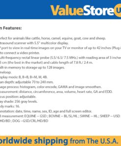 Alternative view of Portable Ultrasound Scanner Veterinary Pregnancy V16 with 7.5 MHz Rectal Probe for Cattle, Horse, Camel, Equine and Cow.