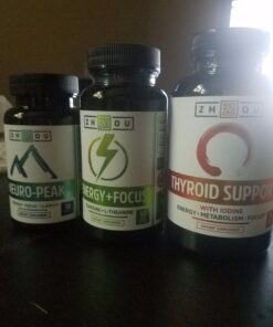 Zhou Thyroid Support Complex with Iodine Supplement, Increase Energy, Fight Brain Fog with Vitamin B12, Iodine, Magnesium, Zinc, Selenium, No Soy, Gluten-Free, 30 Servings, 60 Caps 37 713umL2DUTL