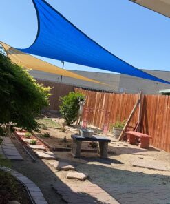 SueSport 16' Oversized Durable Sun Shade Sail Shade Canopy, UV Block Fabric Patio Sail Perfect for Outdoor Patio Garden Swimming Pool in Color Blue, Triangle 16'x16'x16' 6 713uowv45uL