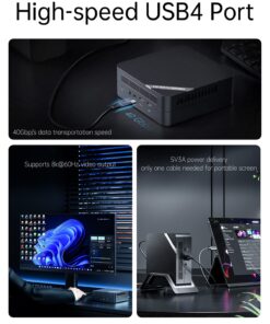 MINISFORUM Venus Series UM773 Lite Mini PC AMD Ryzen 7 7735HS up to 4.75GHz 32GB DDR5 512GB PCIe4.0 SSD AMD Radeon 680M Mini Computer, 2 x HDMI,1x USB4,5X USB Ports,WiFi 6,BT5. 2 UM773 Lite-32GB/512GB 13 713wksZ7BzL