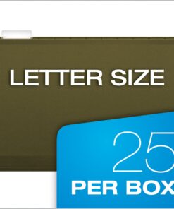Pendaflex 04152X3 Extra Capacity Reinforced Hanging File Folders, 3", Letter Size, Standard green, 1/5 Cut, 25/BX (4152x3) 3" 12 713x3EOsGrL