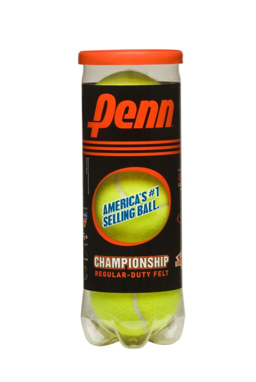 Penn Championship Tennis Balls - Regular Duty Felt Pressurized Tennis Balls 1 Can, 3 Balls