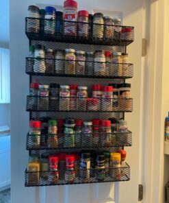 Spice Rack Organizer – Space Saving Wall Mount 5-Tier Wire Shelves for Pantry or Cabinets – Kitchen Organization and Storage by Home-Complete (Black) 42 714 CSbtJL