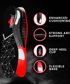 Premium Anti-Fatigue Shoe Insoles - Plantar Fasciitis Arch Support Insoles for Men and Women Shoe Inserts - Orthotic Inserts - Flat Feet - Insoles for Arch Pain High Arch - Boot Insoles Black S (Men 7-8.5/Women 8-9.5) 28 714 OzmynNL
