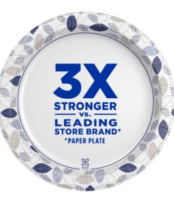Dixie Ultra Paper Plates, 10 1/16 inch, Dinner Size Printed Disposable Plate, 172 Count (4 Packs of 43 Plates), Packaging and Design May Vary, Blue,White 19 714 jJAVIfS
