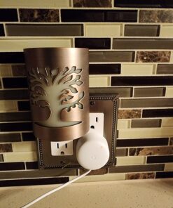 GE CoverLite LED Night Light, Decorative, Plug-In, Smart Dusk-to-Dawn Sensor, Home Décor, Ideal for Bedroom, Bathroom, Kitchen, Hallway, 1 Pack, 29846, Oil Rubbed Bronze | Tree of Life Oil Rubbed Bronze - Tree of Life 29 71419HEnNvL