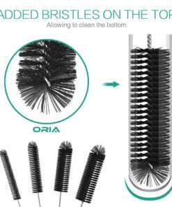 ORIA Cleaning Brush Set, Bottle Brush Cleaner, 9.8 inch Tube Brushes, Water Bottle Cleaning Brush, Kitchen Wire Scrub Set for Lab Clean, Drinking Straw, Wine Bottle, Cup, Pipes, Keyboard, Set of 10 10 PCS 9 7141LqPPQL