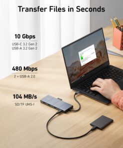 Anker USB C Hub, 565 11-in-1 Laptop Docking station, Dual Monitor Docking Station with 10 Gbps Data Port, 4K HDMI and DisplayPort, 100W Power Delivery, 1 Gbps Ethernet, SD Card Reader for XPS and More 23 7142Lkt9jtL