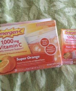 Emergen-C 1000mg Vitamin C Powder for Daily Immune Support Caffeine Free Vitamin C Supplements with Zinc and Manganese, B Vitamins and Electrolytes, Super Orange Flavor - 30 Count 30 Count (Pack of 1) 41 71436aBv86L