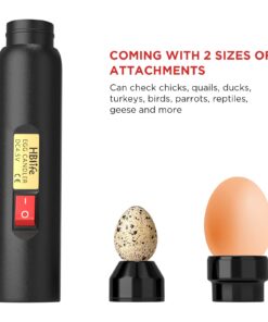 HBlife Bright Cool LED Light Egg Candler Tester for Watching Eggs Development, with 2 Soft Rubber Attachments for Eggs, Powered by Power Cord Only 16 7144Jx8APOL