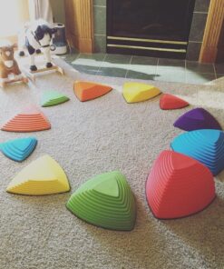 GONGE River Stones - The Original Non-Slip Stepping Stones for Kids - Balance, Coordination, Motor Skills - Vibrant Colors - Set of 6 32 7144hxYuBVL