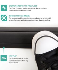 UT Wire 3-Channel Cord Protector & Concealer for Floor - 5 FT - Black 10 7145DNXK9PL