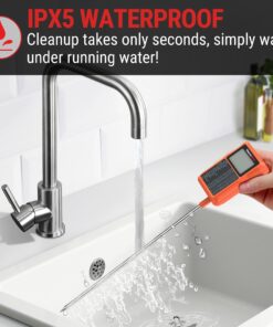 ThermoPro TP510 Waterproof Digital Candy Thermometer with Pot Clip, 8" Long Probe Instant Read Food Cooking Meat Thermometer for Grilling Smoker BBQ Deep Fry Oil Thermometer 23 7145Oso8jNL