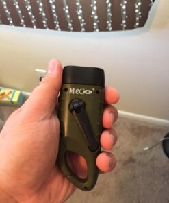 MECO Hand Cranking Solar Powered Rechargeable Flashlight Emergency LED Flashlight Carabiner Dynamo Quick Snap Clip Backpack Flashlight Torch Weather Ready, 8 Lumen - Green 21 7145jTNSpBL
