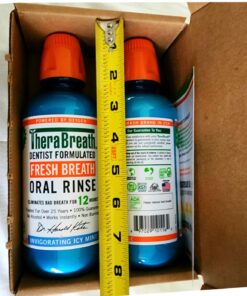 TheraBreath Fresh Breath Mouthwash, Icy Mint Flavor, Alcohol-Free, 16 Fl Oz (Pack of 2) Adult 16 Fl Oz (2-Pack) 25 71460VVRm1L