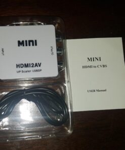 DAISEN HDMI to AV Converter 1080p HDMI to RCA CVBS AV Composite Adapter HDMI 2 AV Converter Support PAL/NTSC TV Format Output, White 20 7146GCJF0QL