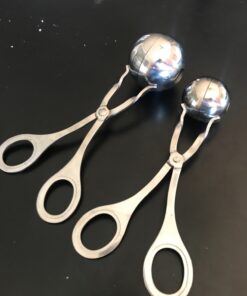 2 PCS None-Stick Meat Ballers, Stainless Steel Meat Baller Tongs, Cake Pop Meatball Maker Ice Tongs, Cookie Dough Scoop for Kitchen. (1.38" and 1.78") 27 7146IzF0dL