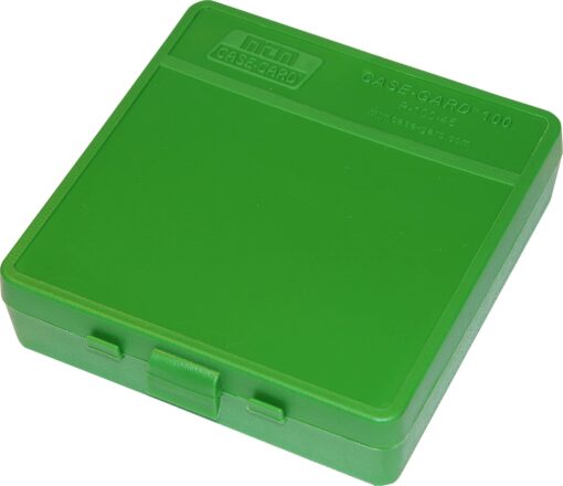 MTM 100 Round Flip-Top Ammo Box 40/45/10MM Cal Green Round Flip-Top Box