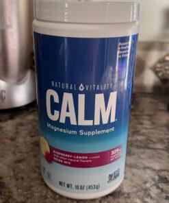 Natural Vitality Calm, Magnesium Citrate Supplement, Anti-Stress Drink Mix Powder - Gluten Free, Vegan, & Non-GMO, Raspberry Lemon, 16 oz 16 Ounce (Pack of 1) 60 7147ZY1BtL