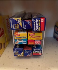 DecoBros Kitchen Wrap Organizer Rack,White (Small/Standard, 2-1/2" Box) White 28 71481fXGkvL